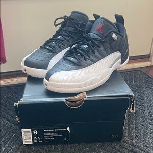 Jordan 12 Retro “Playoffs” Low Sneakers - Black, White, and Red